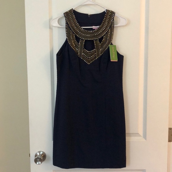 Lilly Pulitzer Dresses & Skirts - Lilly Pulitzer Navy Blue Carlton Shift Dress